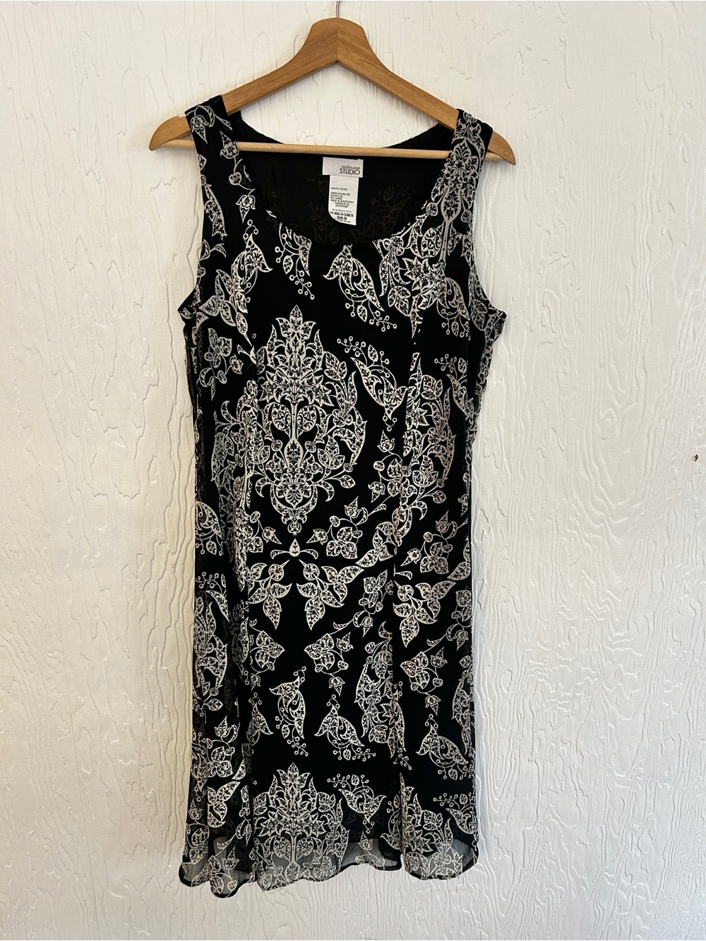 VINTAGE Y2K Floral Bandana Print Midi Dress Medium Black Sheer Floaty Party - Picture 2 of 4